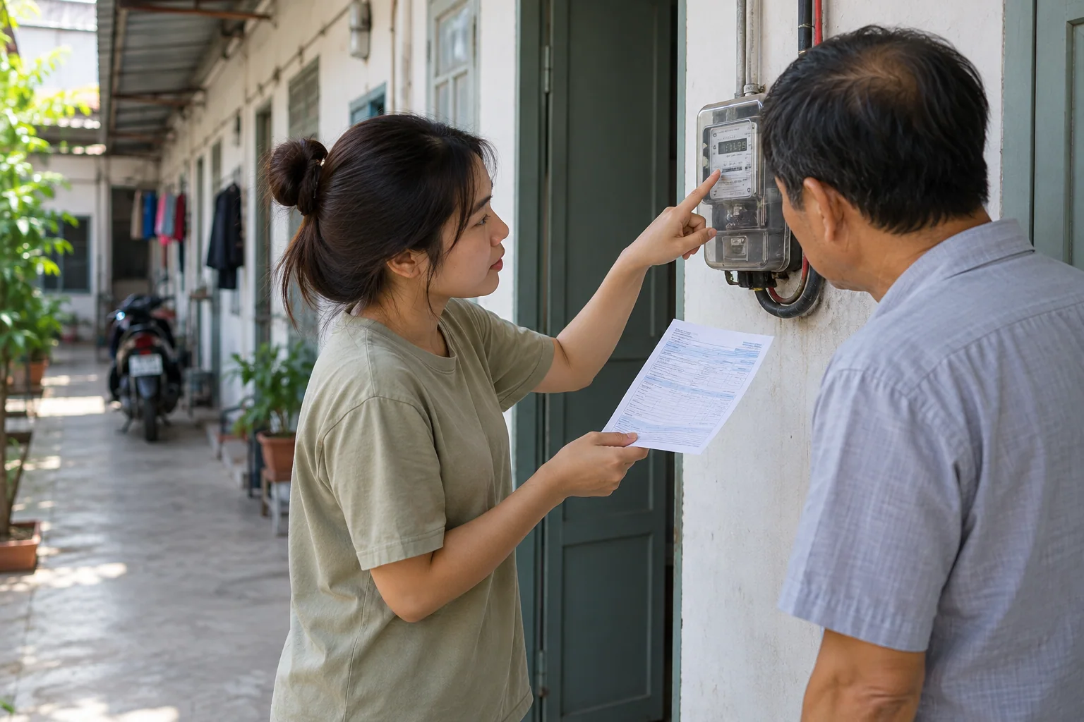 Ảnh minh họa: Cách kiểm tra tiền điện phòng trọ trên một hóa đơn